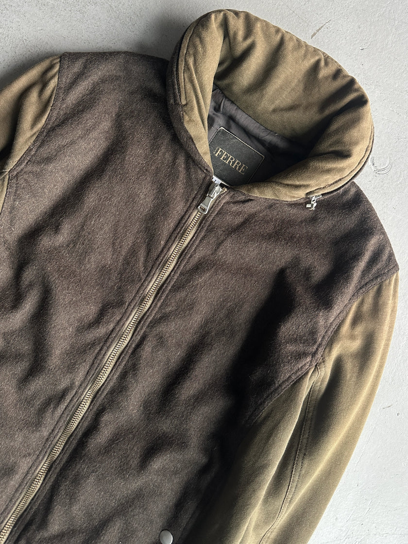 GIANFRANCO FERRÉ - 1990s CUSHIONED COLLAR WOOL JACKET