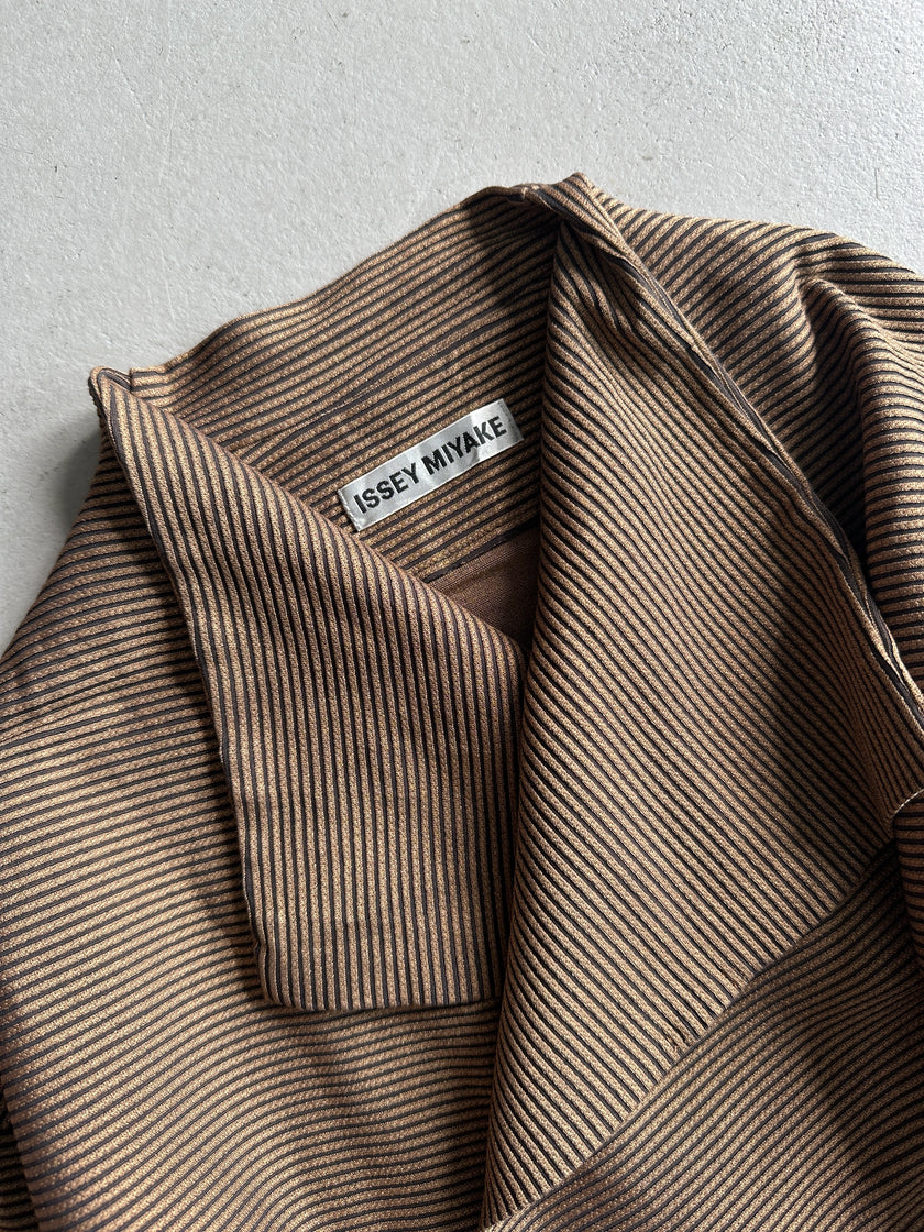 ISSEY MIYAKE - 2000s ASYMMETRICAL FRONT TWO TONE LIGHT JACKET
