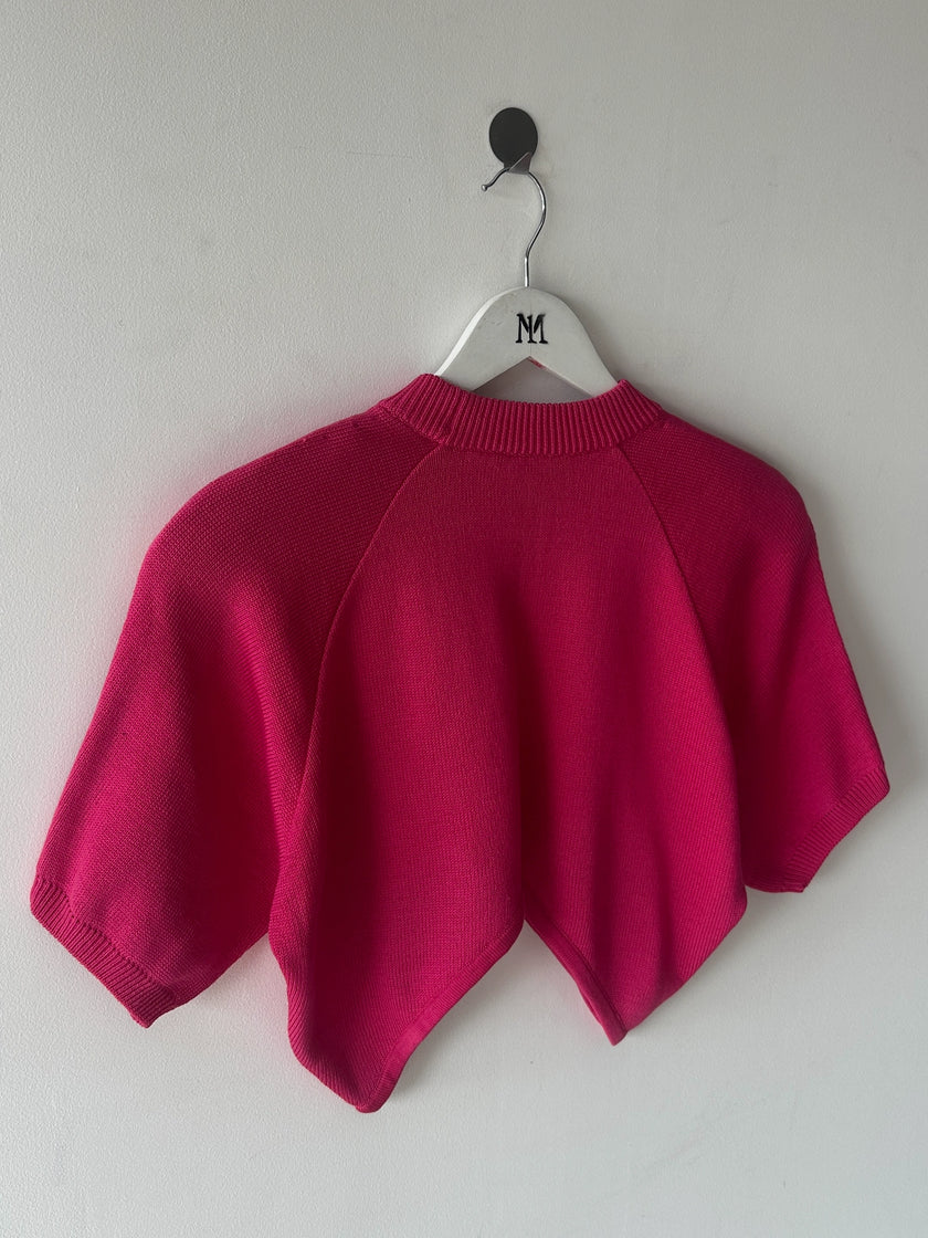 GAETANO NAVARRA - 1990s CROP FIT KNIT TOP WITH V CUT HEM