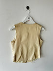 GIANFRANCO FERRÉ - 1990s FAUX LEATHER ZIPPED VEST GILET WITH LACE DETAILING