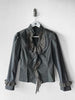 HIROKO KOSHINO - late 1990s PINSTRIPED BLOUSE WITH CASCADING RUFFLE DETAIL