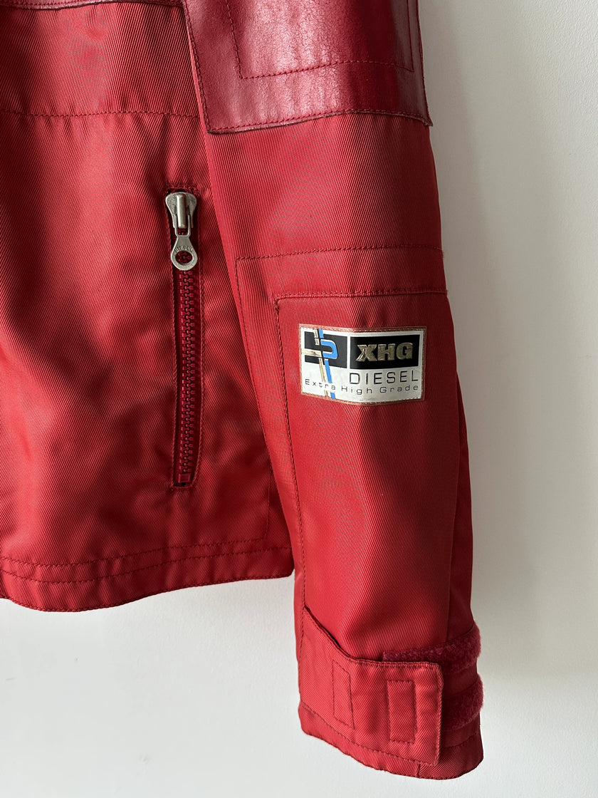 DIESEL - 1990s NYLON AND LEATHER RACER JACKET