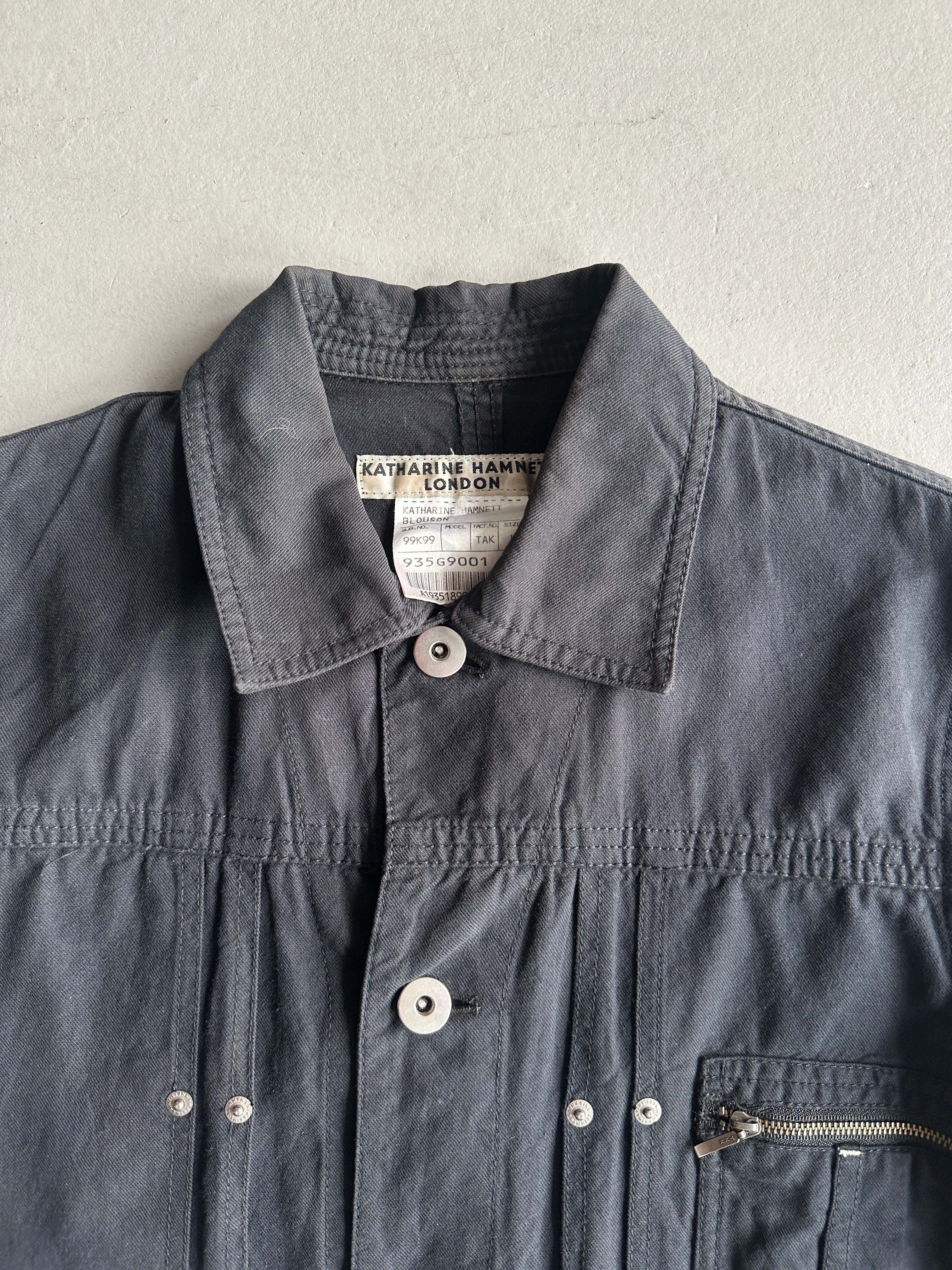 KATHARINE HAMNETT - 1990s STRAIGHT FIT JACKET WITH ZIP POCKET