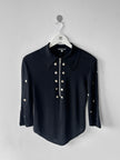 GAETANO NAVARRA - late 1990s KNITTED POLO WITH STUD DETAILS