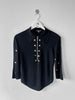 GAETANO NAVARRA - late 1990s KNITTED POLO WITH STUD DETAILS