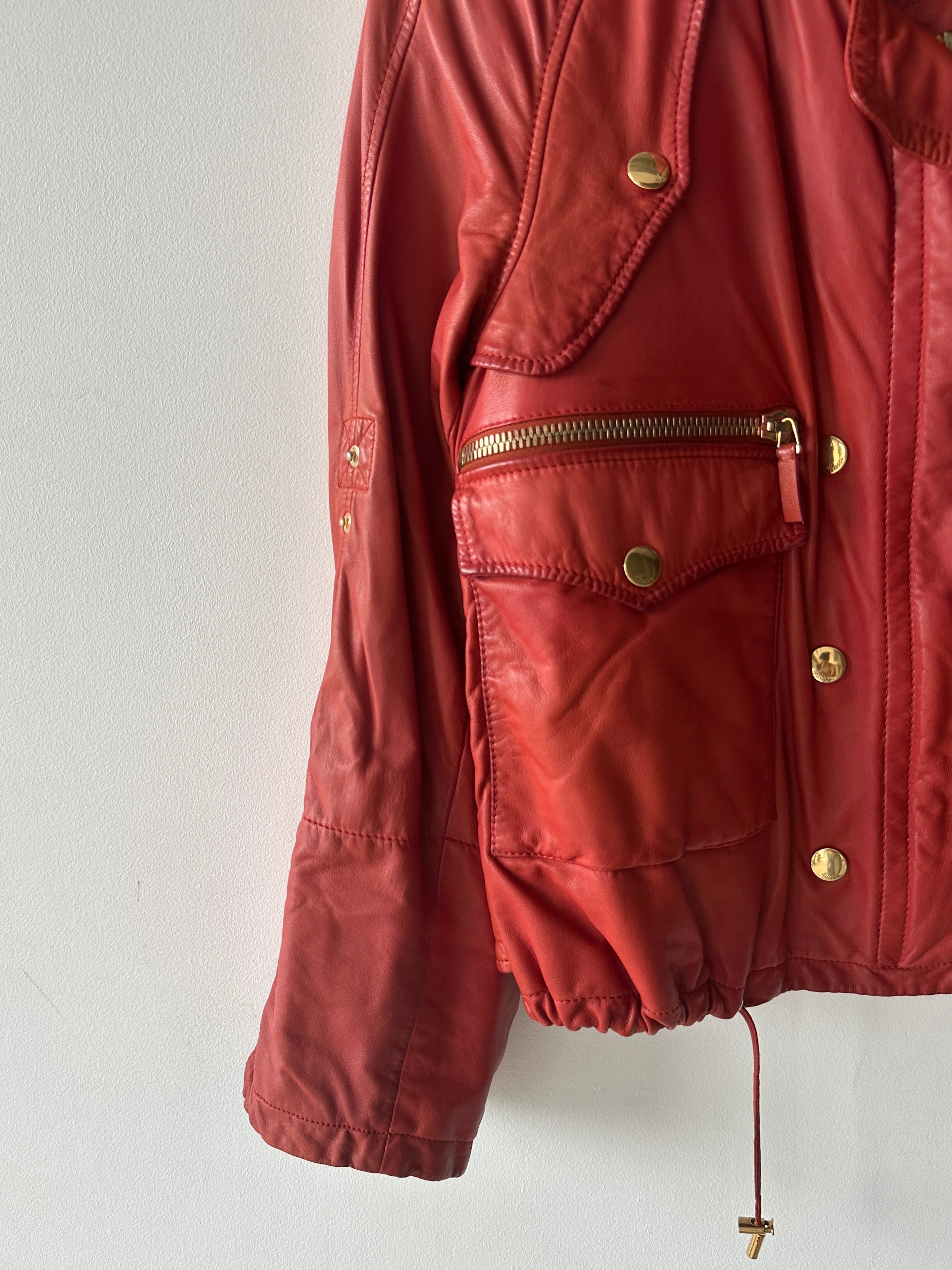 GUCCI - S/S 2009 ROLLED UP SLEEVE SOFT LEATHER BIKER JACKET