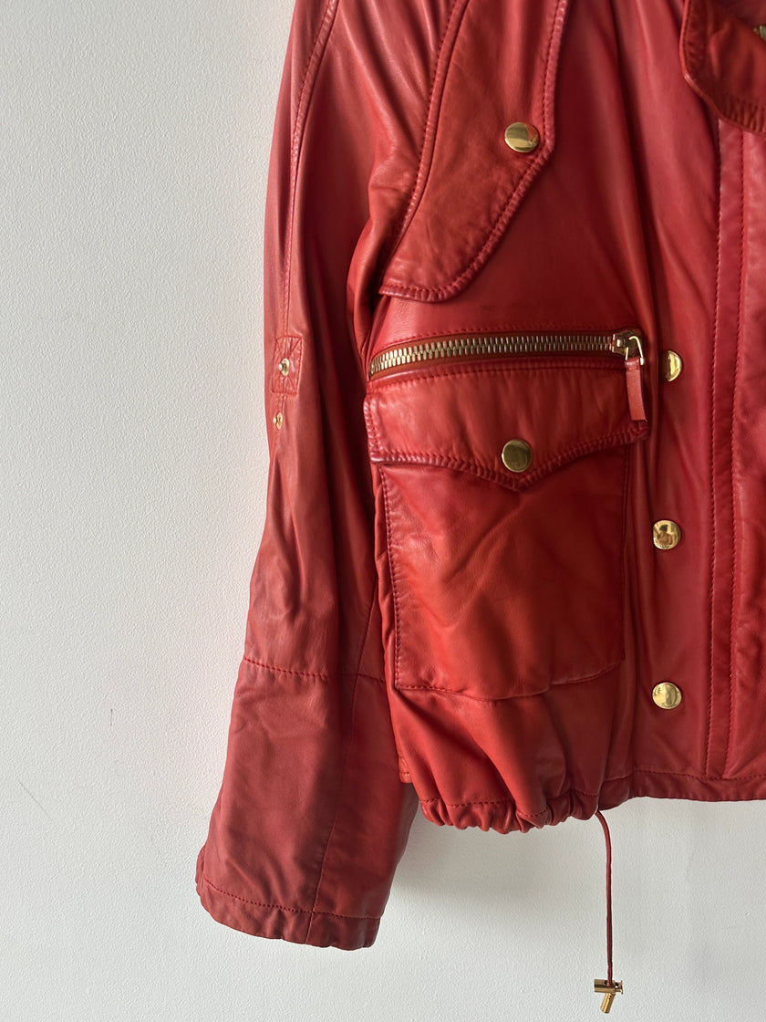 GUCCI - S/S 2009 ROLLED UP SLEEVE SOFT LEATHER BIKER JACKET