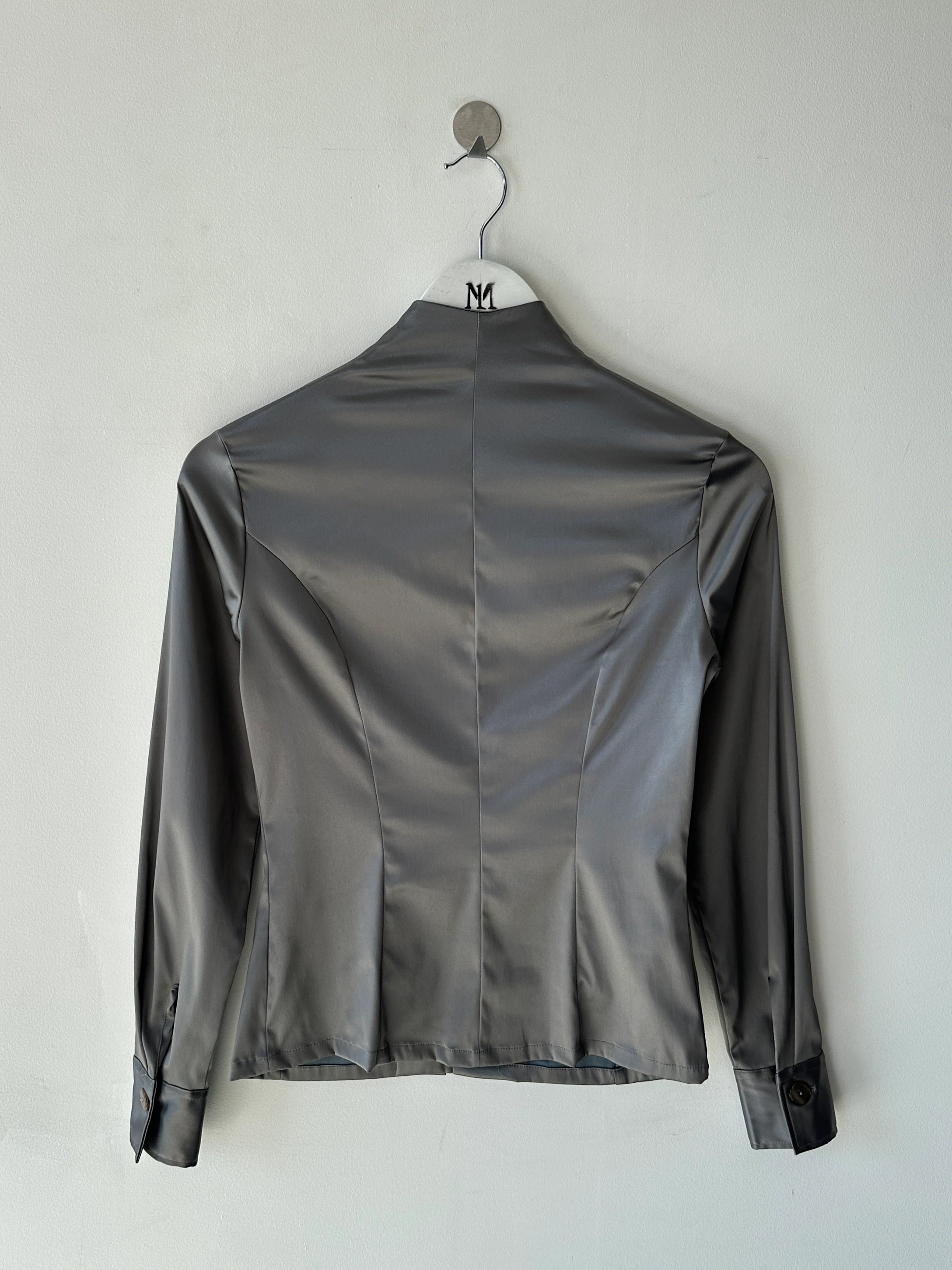 ITALIAN LABEL 1990 SATIN BUTTONED BLOUSE