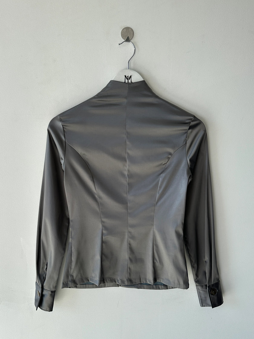 ITALIAN LABEL 1990 SATIN BUTTONED BLOUSE