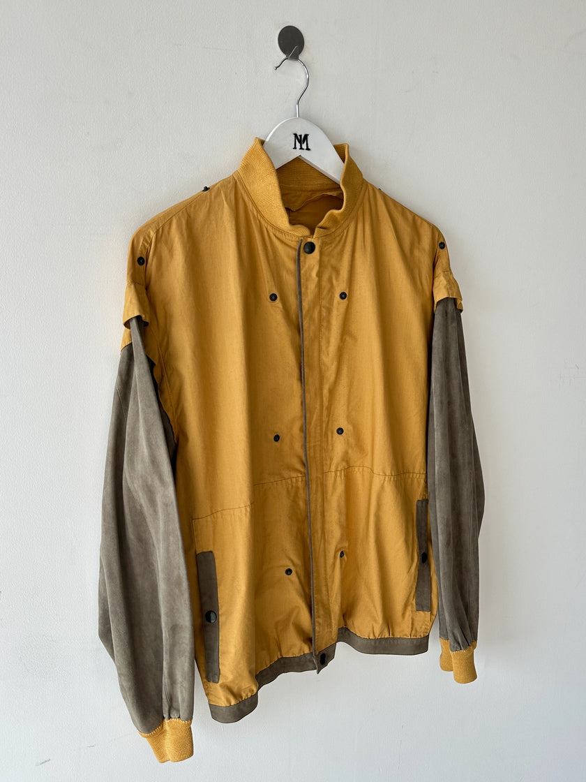 ITALIAN LABEL - 1980s LAYERED SUEDE JACKET WITH BELTED WAIST
