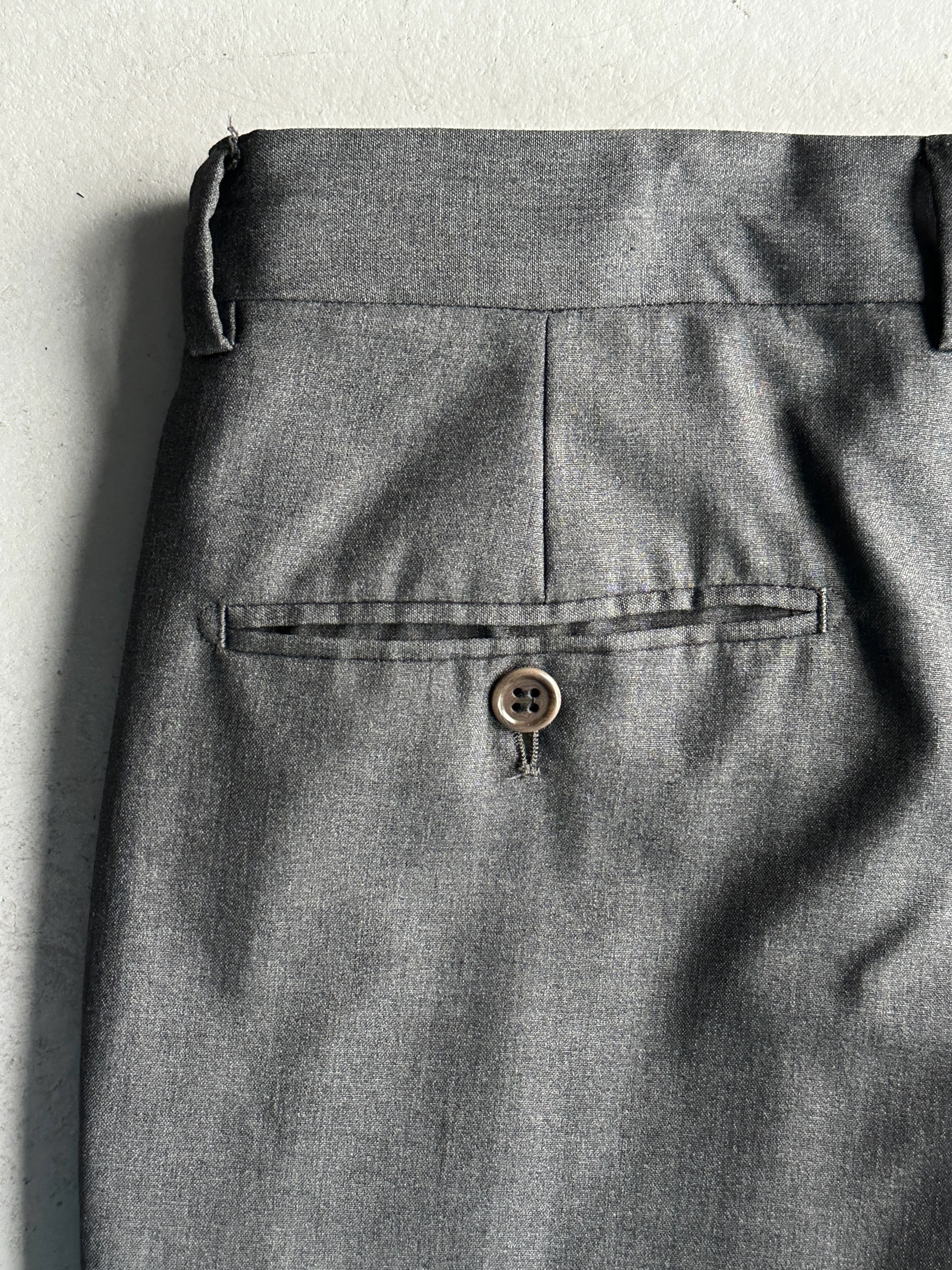 VALENTINO - 1990s TURN UP HEM FRONT PLEATS TAILORED TROUSERS