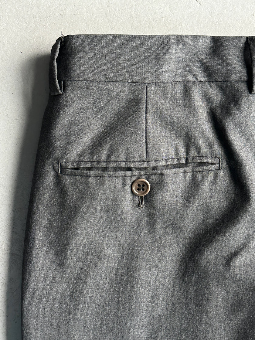 VALENTINO - 1990s TURN UP HEM FRONT PLEATS TAILORED TROUSERS