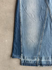 2000s LOW WAIST FLARED MAXI DENIM SKIRT