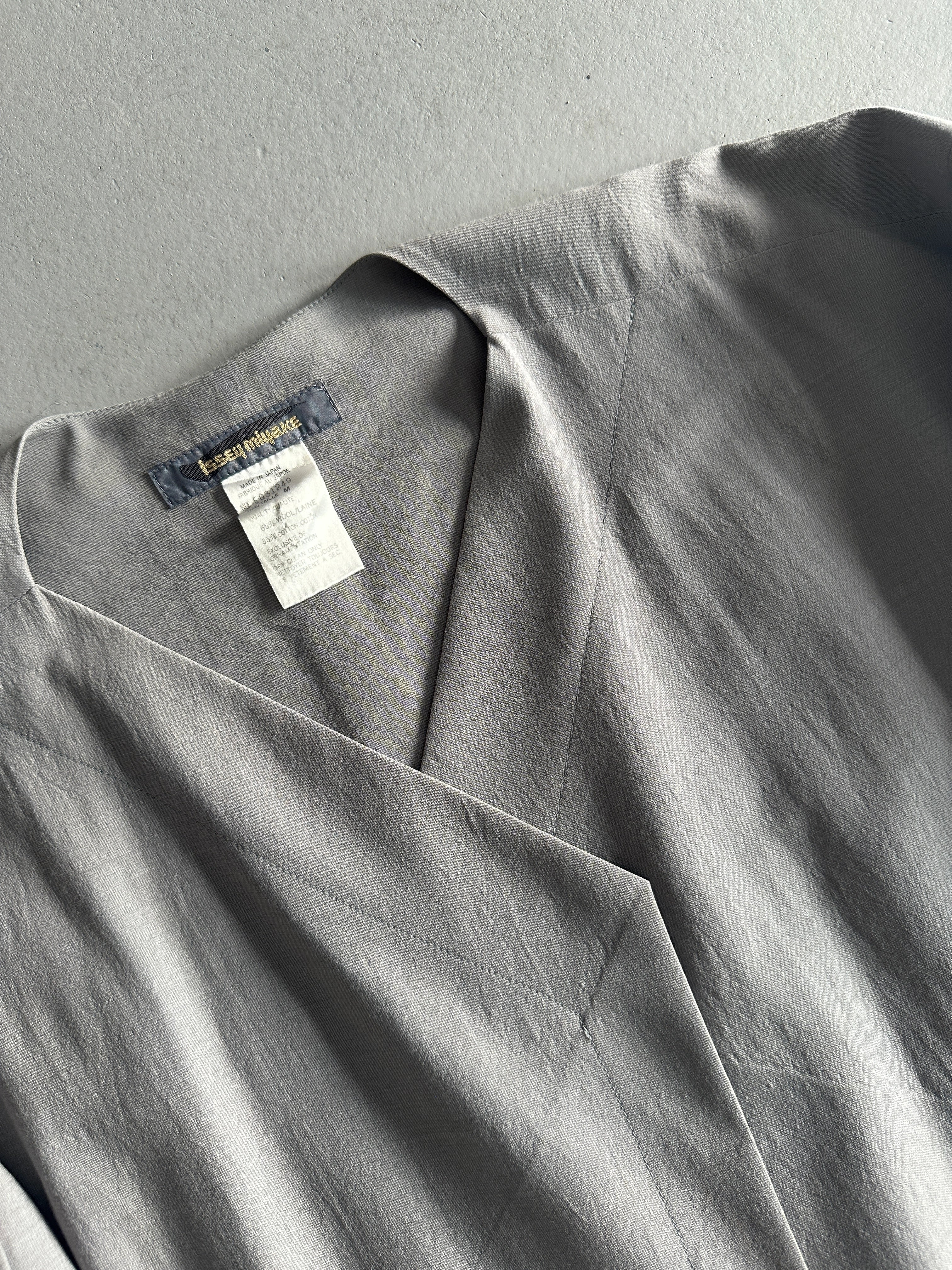 ISSEY MIYAKE - 1980s OPEN FRONT ARCHITECTURAL OPEN FRONT BLAZER