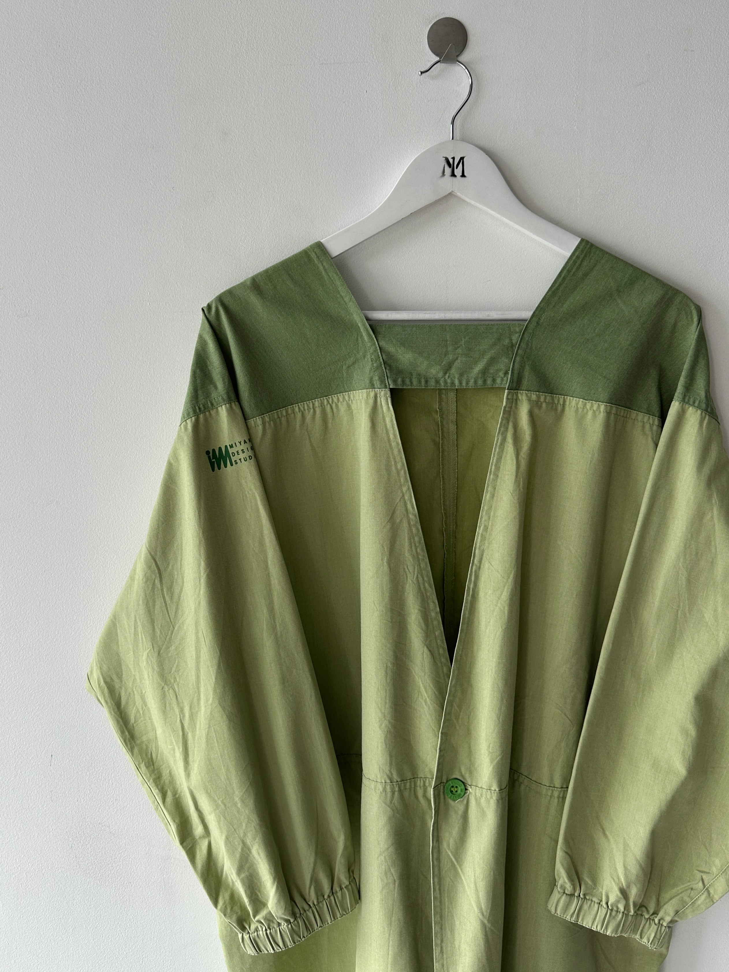 ISSEY MIYAKE IM - 1980s BI-COLOUR TUNIC JACKET WITH BACK POCKETS