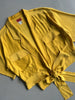 KENZO - 1980s TIE WAIST OPEN FRONT SILK BLOUSE