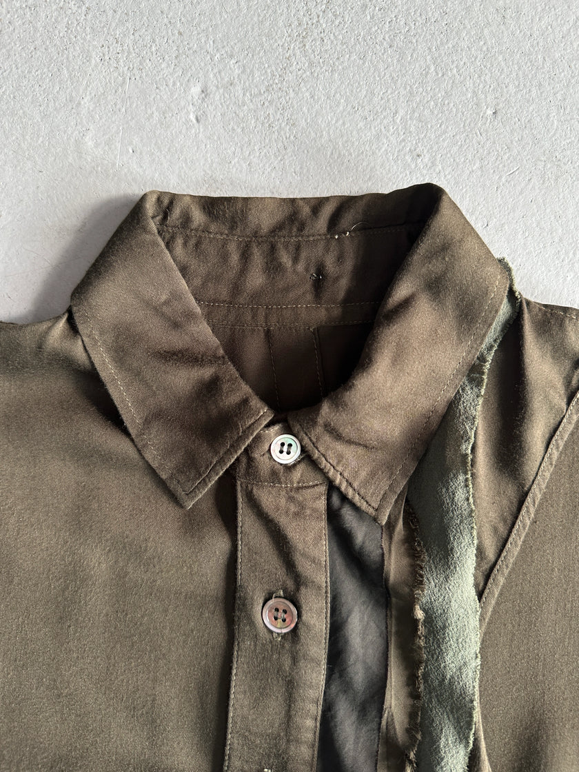 YOHJI YAMAMOTO Y'S - S/S 2001 ASYMMETRICAL SHIRT WITH DETACHABLE DETAIL AT COLLAR