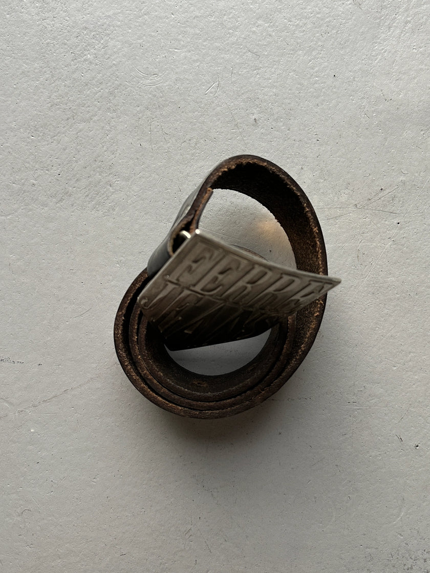 GIANFRANCO FERRÉ - 1990s OVERSIZED BUCKLE LEATHER BELT