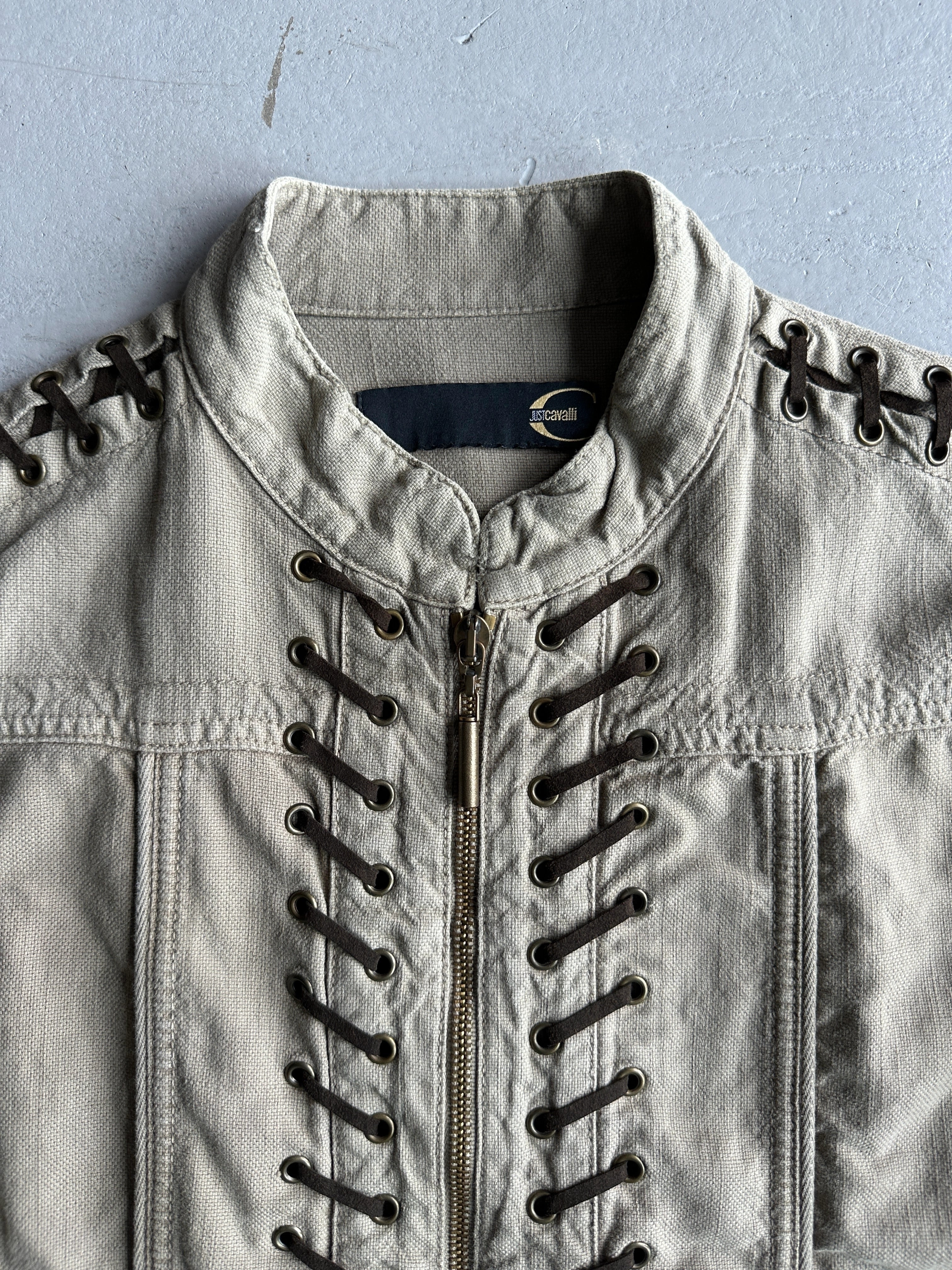 JUST CAVALLI - 2000s LACING DETAILS LIGHT JACKET