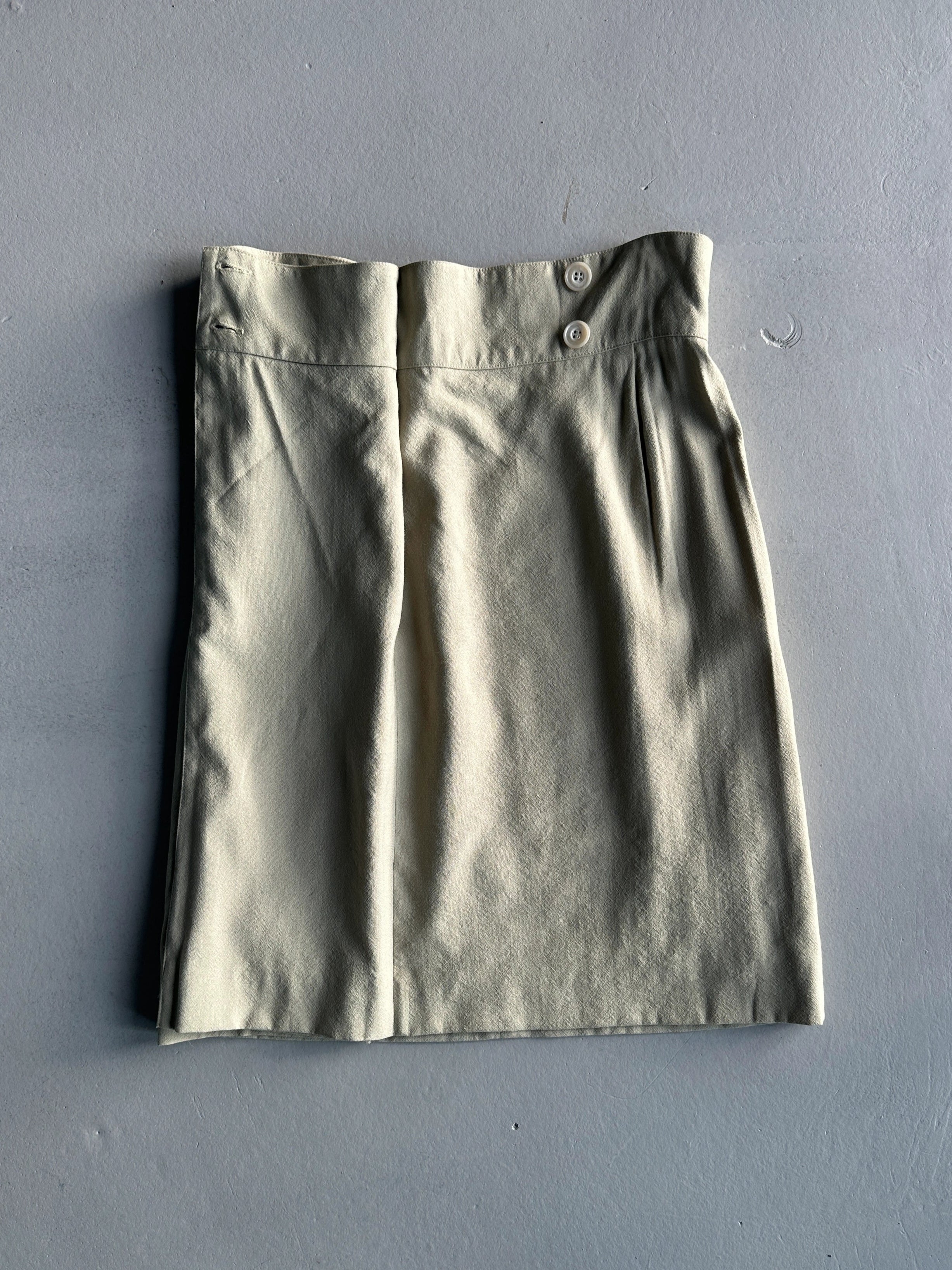 EMPORIO ARMANI -  1980s HIGH WAIST FRONT PLEATS MINI SKIRT