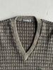 ISSEY MIYAKE - 1980s V NECK CHUNKY KNIT BOXY FIT JUMPER