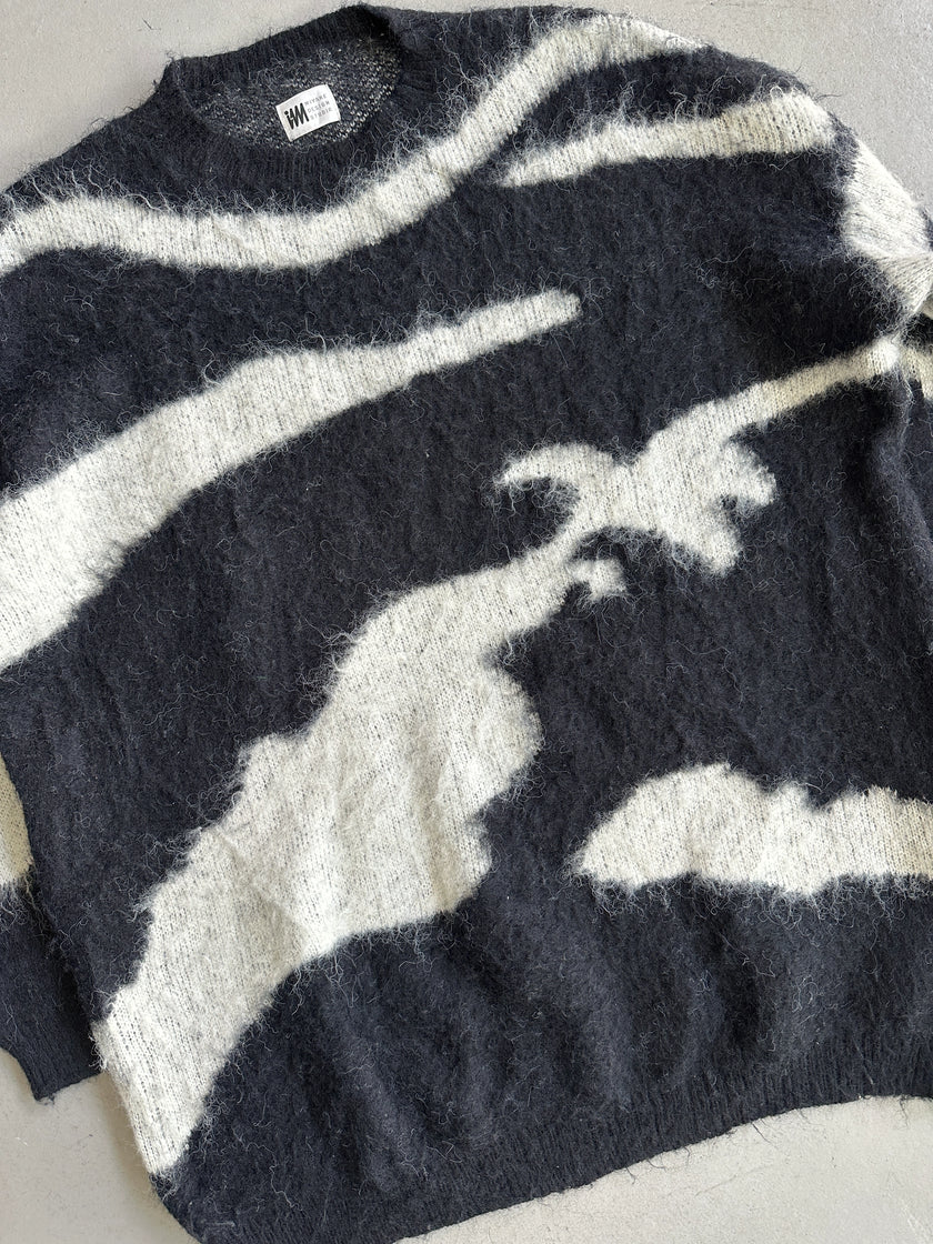 ISSEY MIYAKE - 1980s CREW NECK FUZZY WOOL OVERSIZED JUMPER