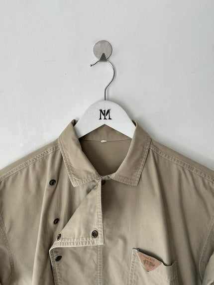 1990s ASYMMETRICAL FRONT CLOSURE SHORT SLEEVE SHIRT