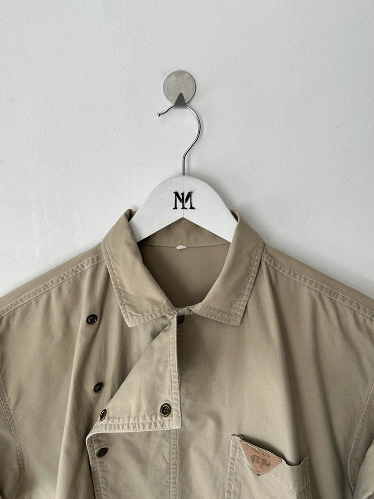 1990s ASYMMETRICAL FRONT CLOSURE SHORT SLEEVE SHIRT