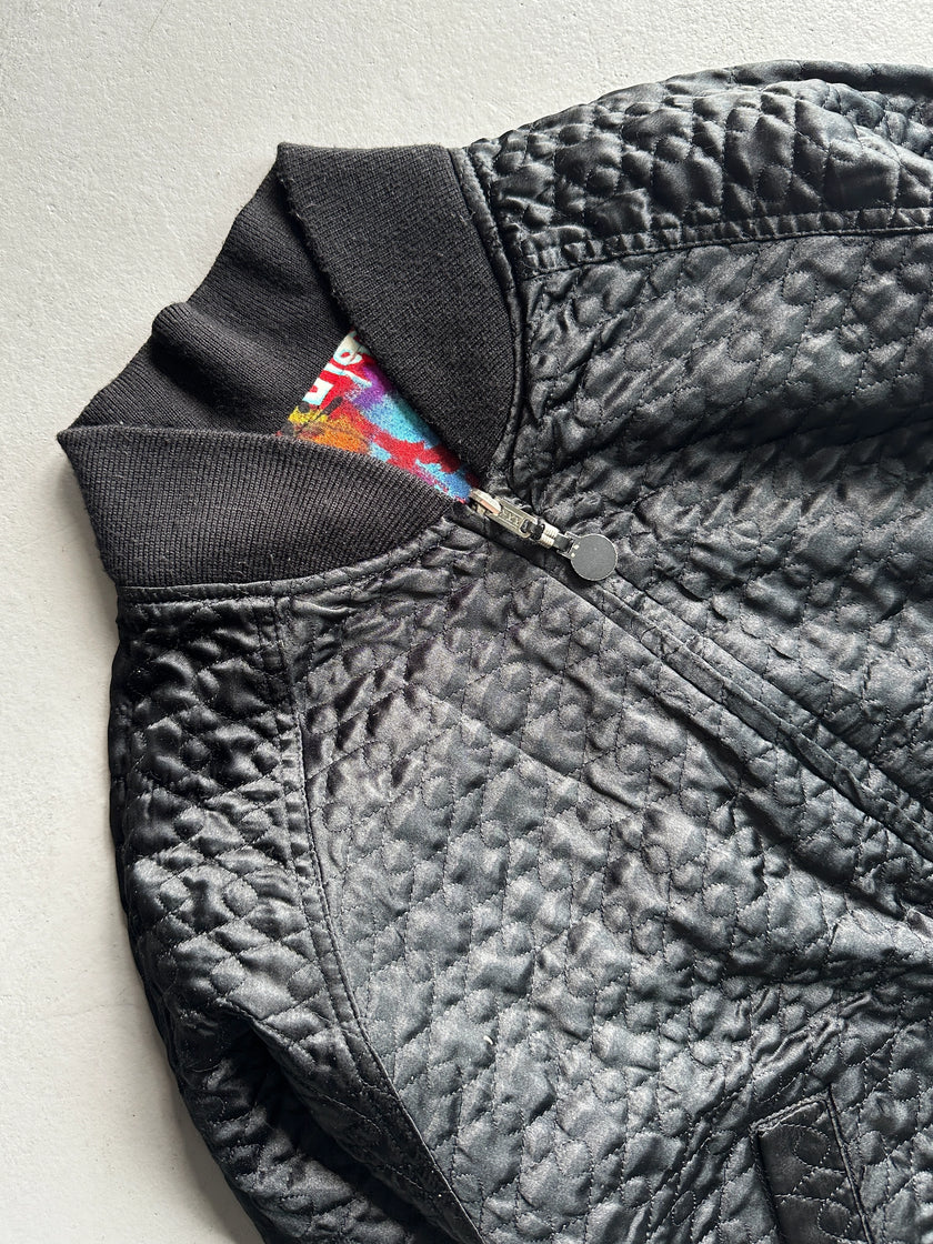 LOUIS FERAUD - 1980s REVERSIBLE BOXY FIT CROPPED BOMBER JACKET