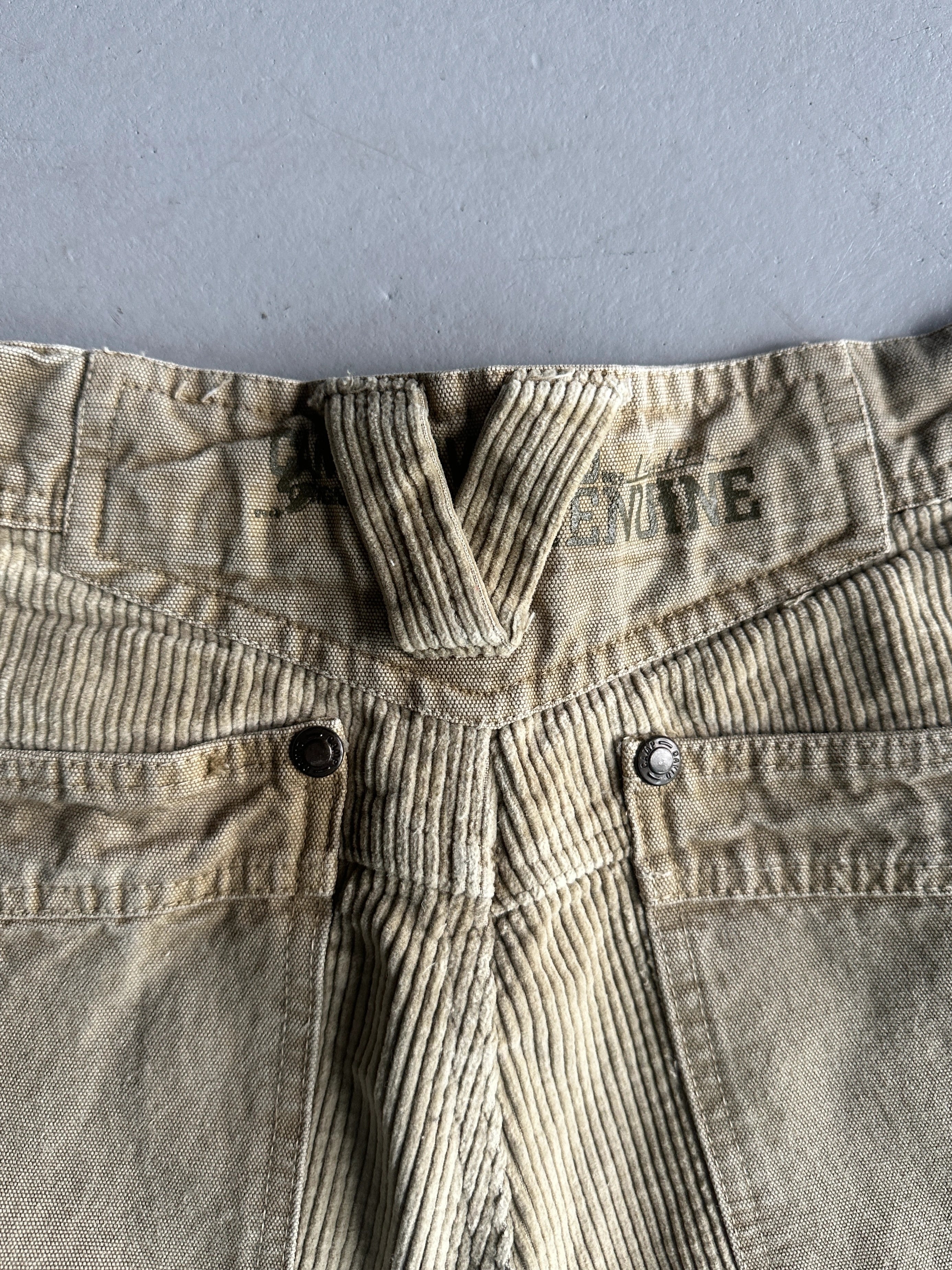 1990s WIDE LEG CORDUROY PANELS CARGO TROUSERS
