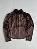 KENZO - 1980s CROP FIT VELVET SHIRT WITH POINTED COLLAR