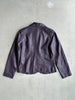 1990s LEATHER BLAZER WITH ZIPPED POCKETS