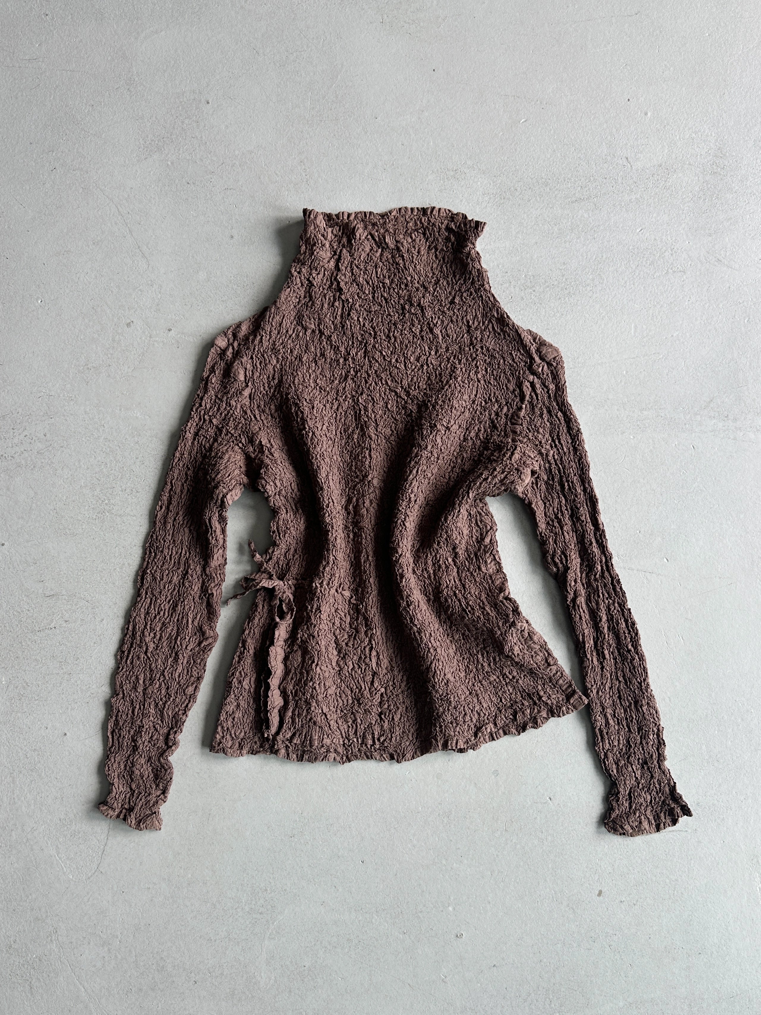 ISSEY MIYAKE ME CAULIFLOWER - 2000s LONG SLEEVE TOP WITH SIDE POCKET