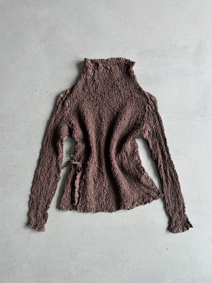ISSEY MIYAKE ME CAULIFLOWER - 2000s LONG SLEEVE TOP WITH SIDE POCKET