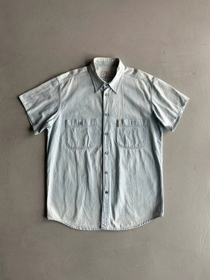 ARMANI JEANS - 1990s HALF SLEEVE DENIM SHIRT
