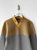 EMPORIO ARMANI - F/W 2013 PERFORATED V NECK TECHNICAL LONG SLEEVE TOP