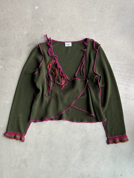 TRUSSARDI -  2000s CROSSOVER KNIT TOP