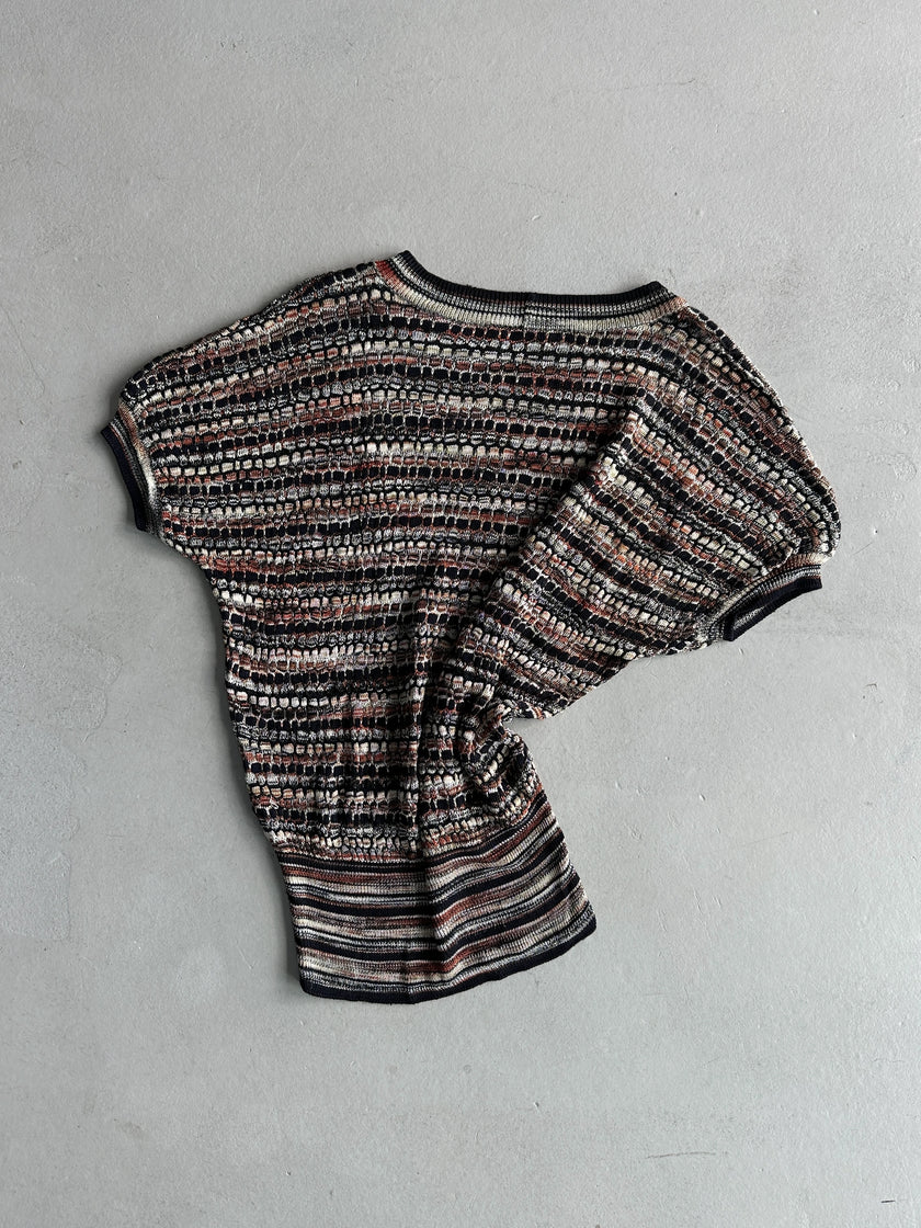 MISSONI - 1990s SHORT SLEEVE KNIT TOP