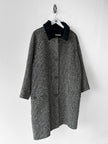 VERSUS VERSACE BY GIANNI VERSACE - early 1990s HERRINGBONE COAT WITH FUR COLLAR