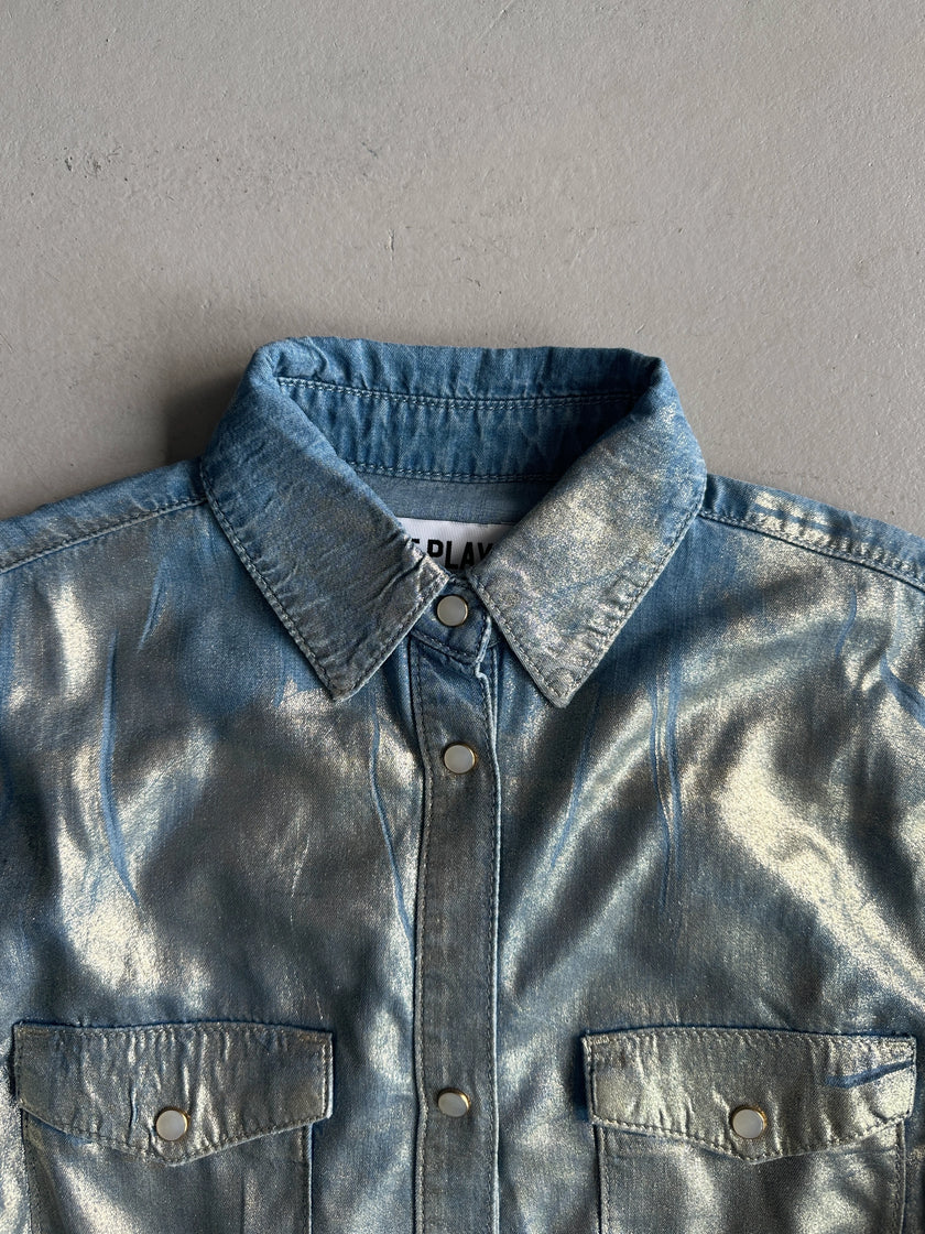 ICEBERG - 2000s METALLIC COATING SHIRT