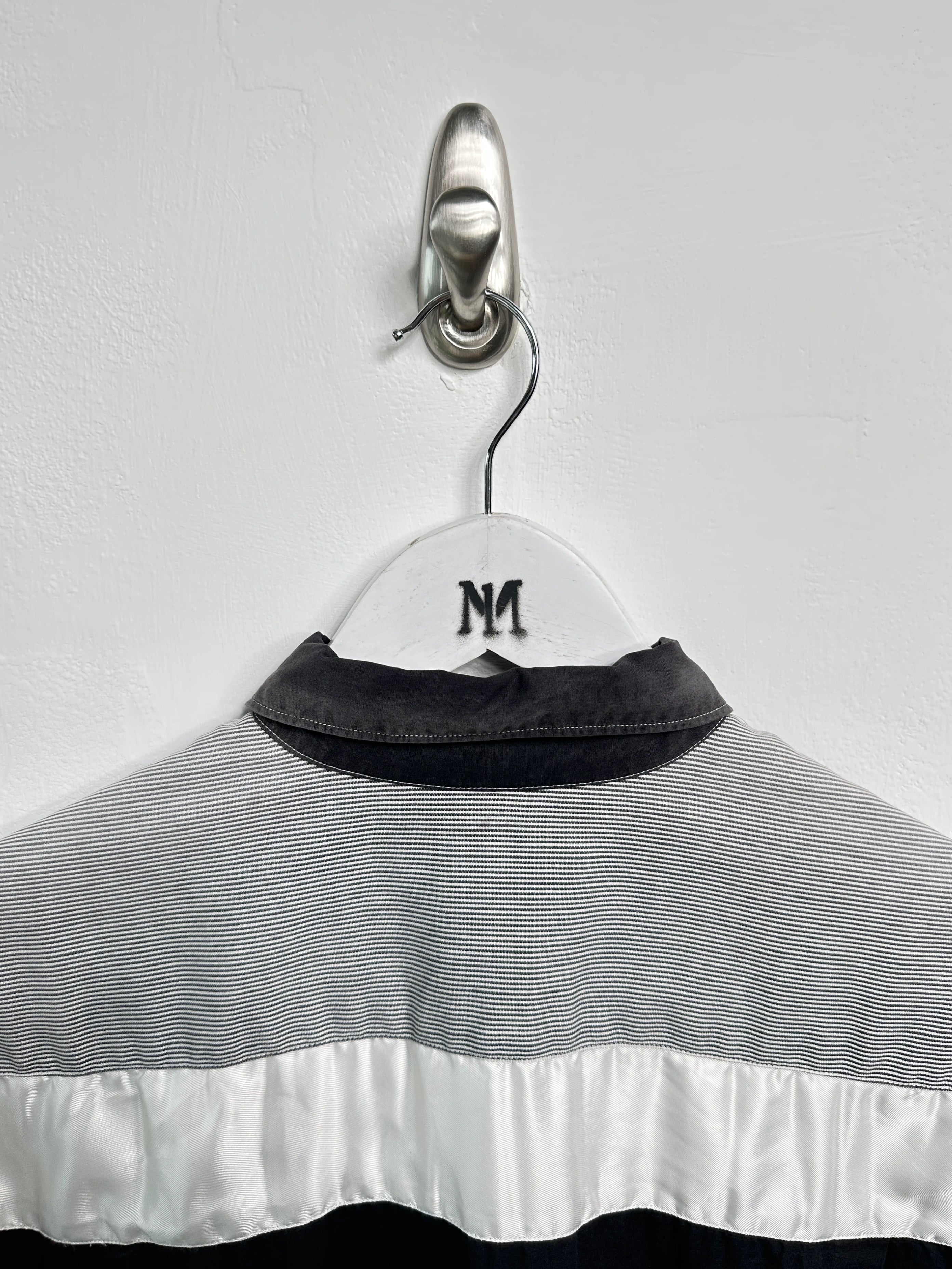 COMME DES GARÇONS - early 2000s PANELED LONG SLEEVE SHIRT WITH CONTRASTING SLEEVE AND BACK