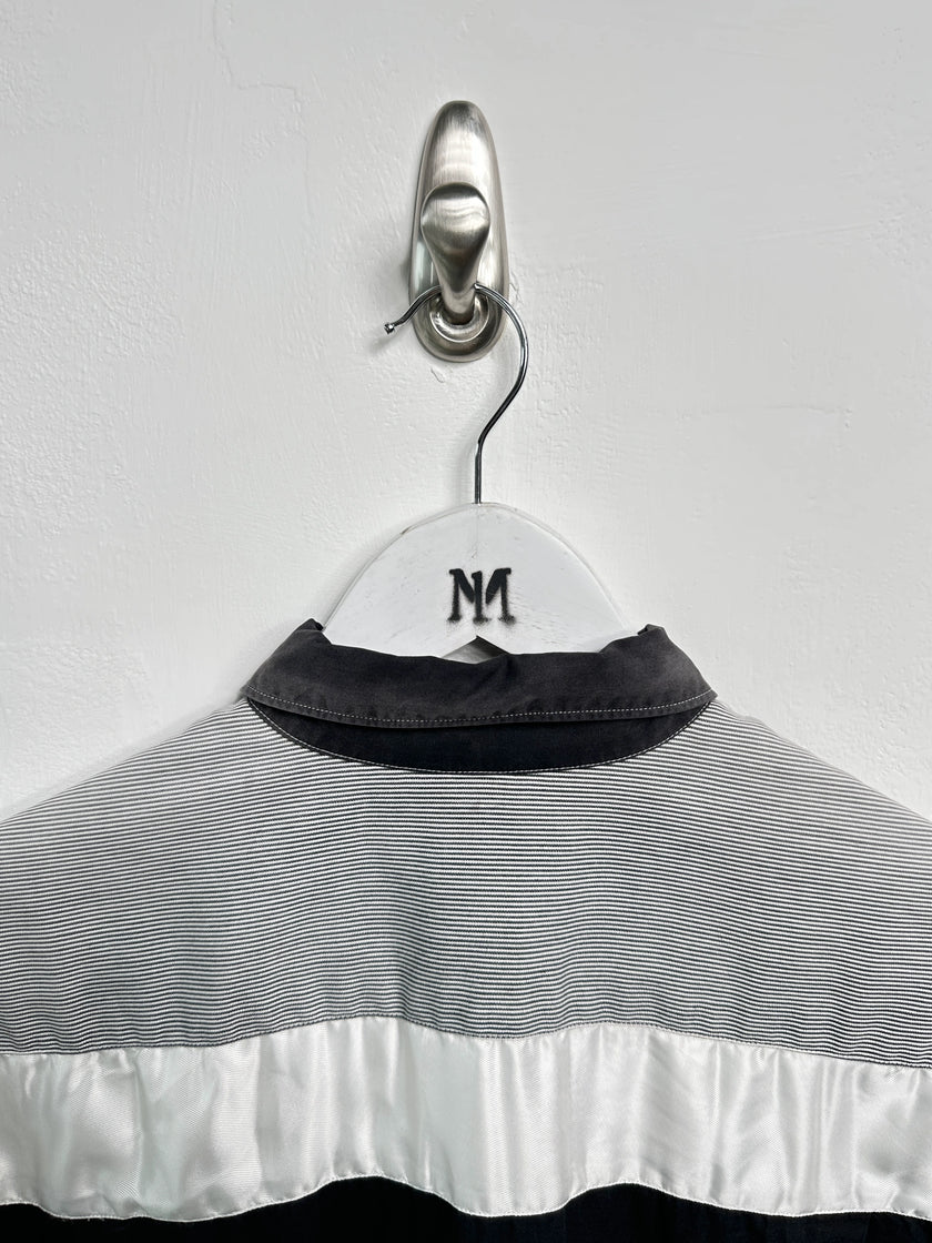 COMME DES GARÇONS - early 2000s PANELED LONG SLEEVE SHIRT WITH CONTRASTING SLEEVE AND BACK