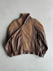 1980s DROPPED SHOULDER LEATHER AND SUEDE BOMBER JACKET