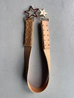 ANDREW MACKENZIE - 2000s STAR BUCKLE LOGO LEATHER BELT