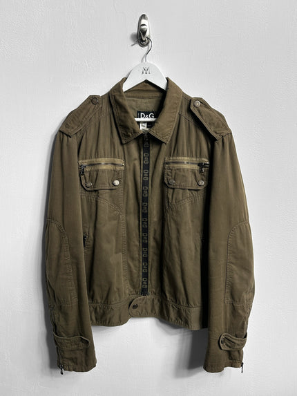 DOLCE & GABBANA - S/S 2006 TRUCKER JACKET WITH LOGO TAPE AT FRONT ZIP