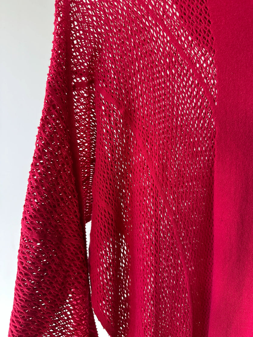 ISSEY MIYAKE - 2000s MESH KNIT LONG CARDIGAN