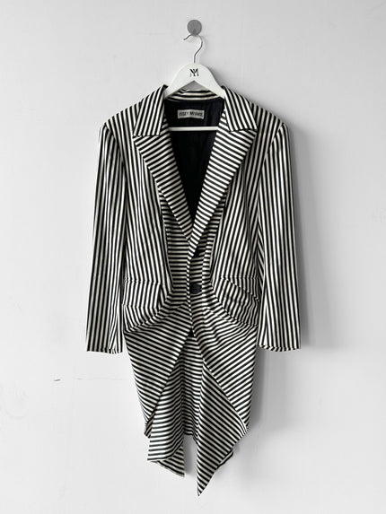 ISSEY MIYAKE - F/W 1995 TAILCOAT STRIPED BLAZER