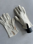 TRUSSARDI - 1990s LEATHER AND CROCHET BACK GLOVES