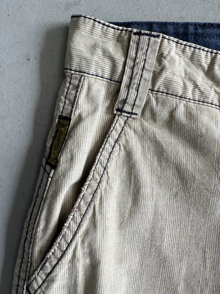 ARMANI JEANS - 1990s CONTRAST STITCHING REGULAR FIT TROUSERS