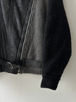 ICEBERG BY J.C. DE CASTELBAJAC - 1980s KNITTED JACKET WITH LEATHER PANEL